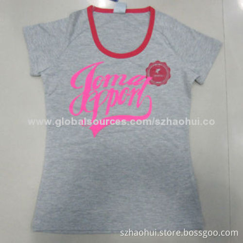 T-shirt for Girl with Puff Print, Customized Colors Welcomed